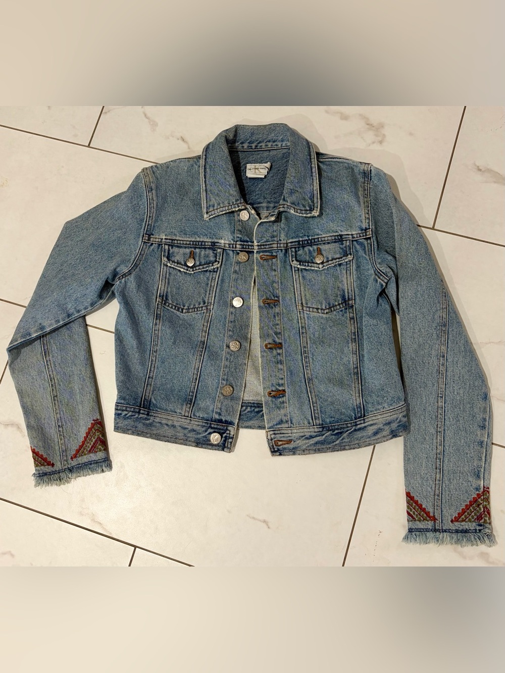 Calvin Klein Vintage Emboidered Denim Jacket - Women M